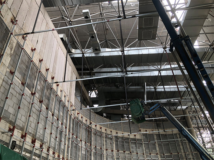 伊滨区奥体中心项目通风工程施工现场